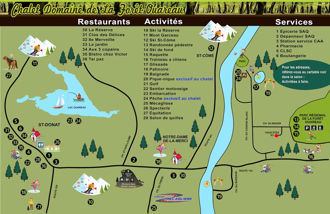 Carte du site Domaine de la Forêt Ouareau