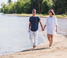 Beautiful beach at the Auberge du Lac Taureau