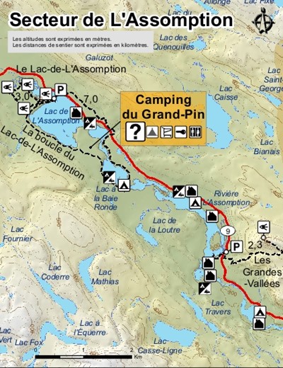 carte parc du mont-tremblant secteur l'assomption